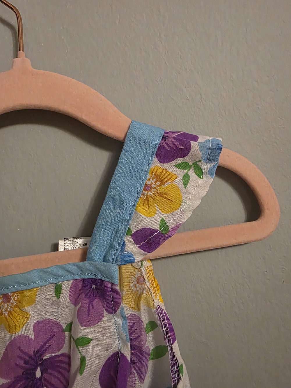 Girls Floral Ruffle Sundress - Purple, Yellow & Blue - Picture 4 of 4